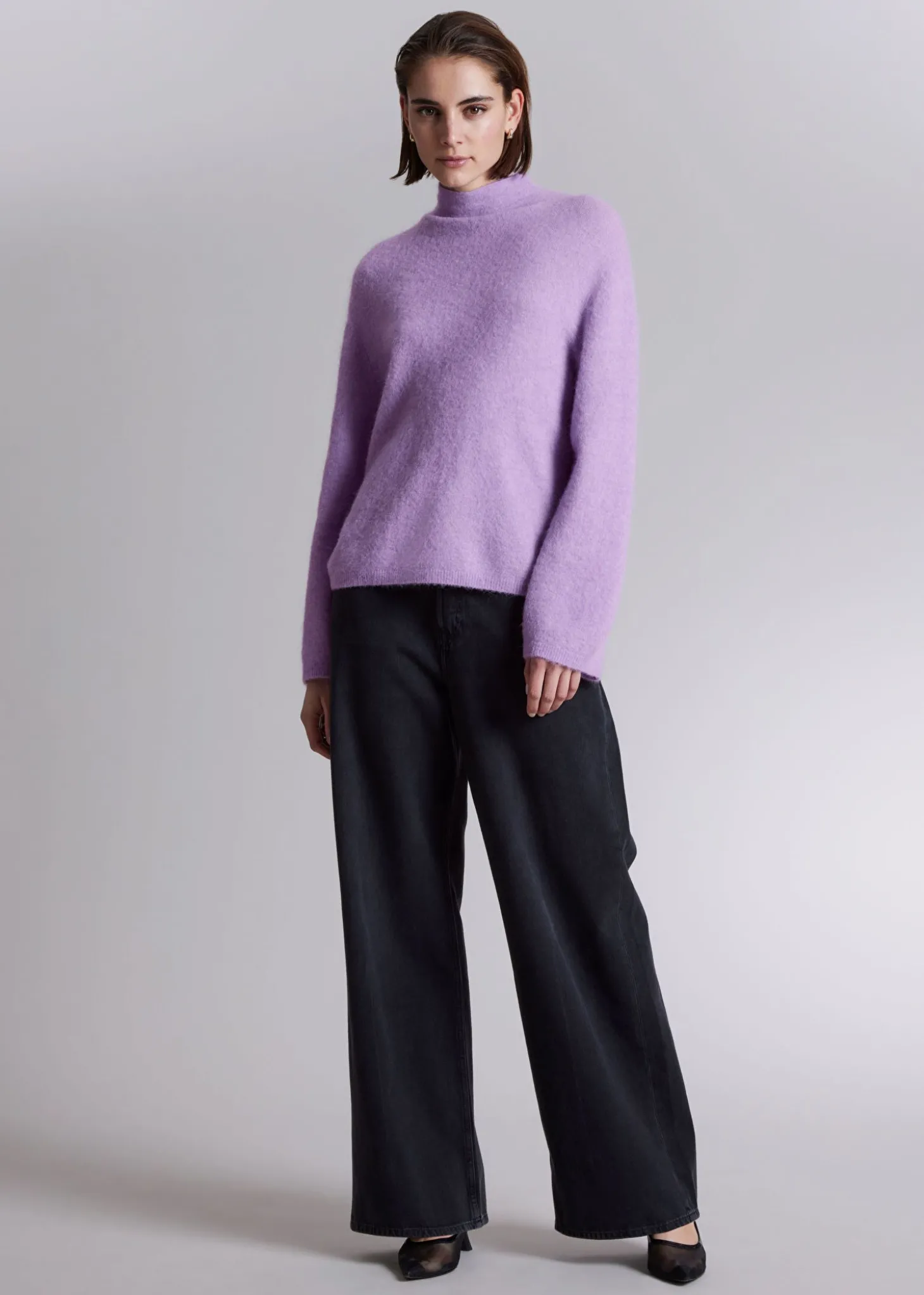 Mock-Neck Strikket Genser