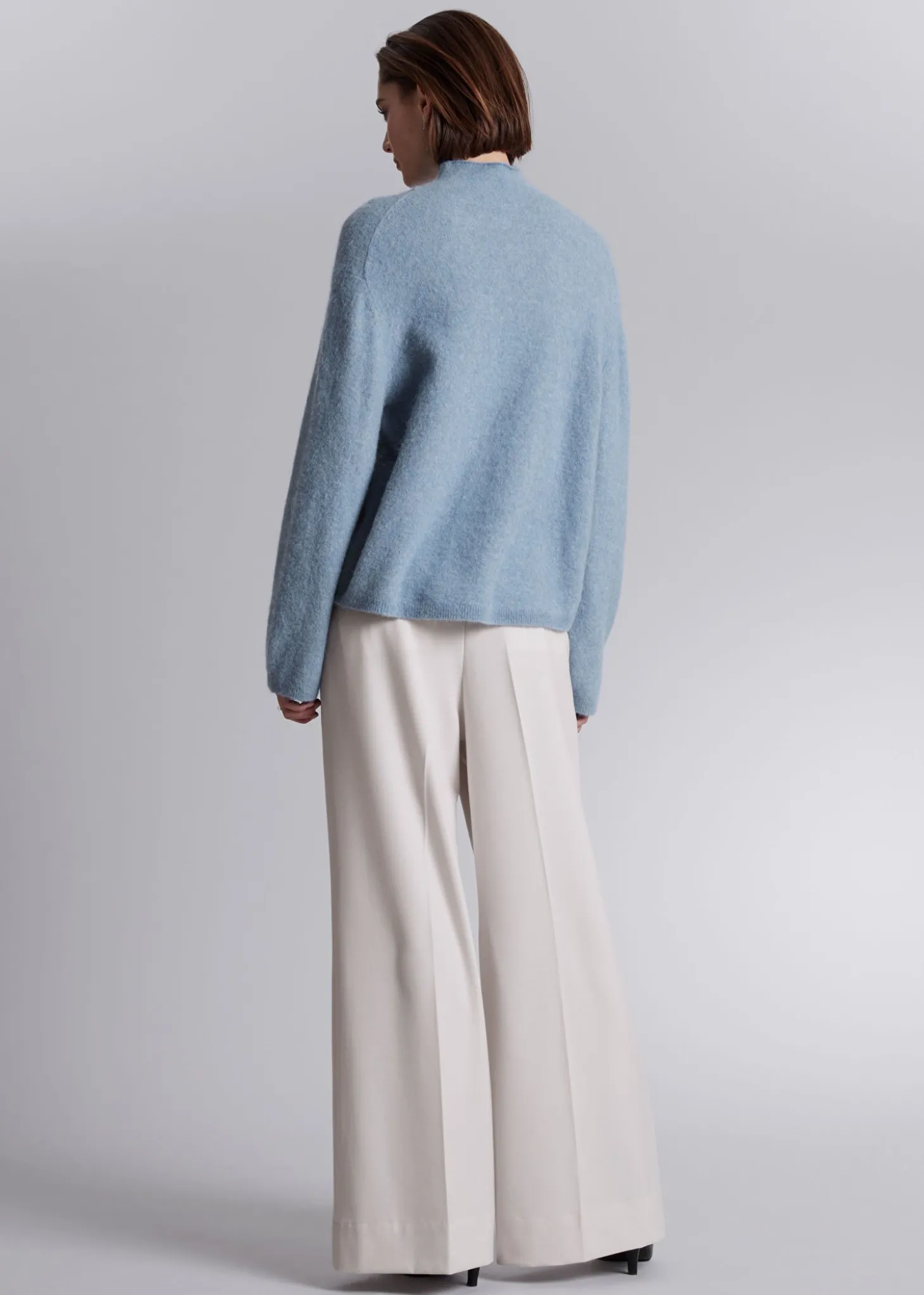 Mock-Neck Strikket Genser