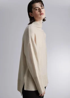 Mock-Neck Strikket Genser