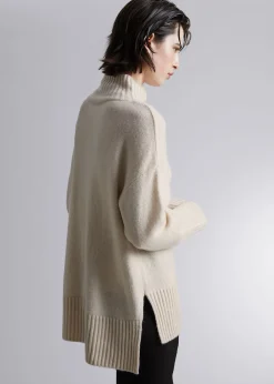 Mock-Neck Strikket Genser