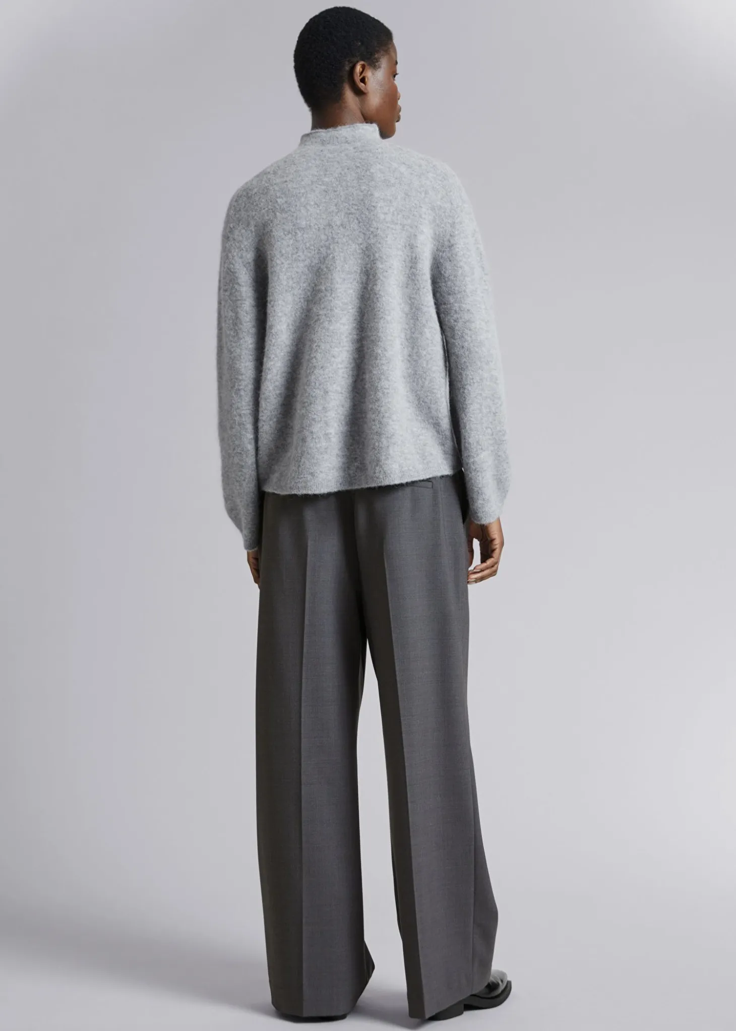 Mock-Neck Strikket Genser