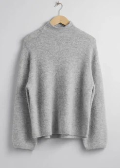 Mock-Neck Strikket Genser