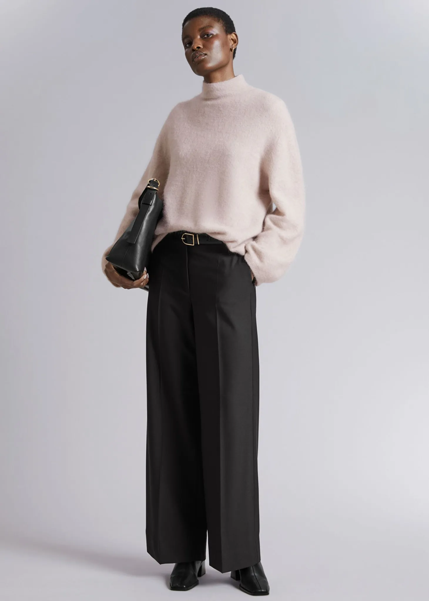 Mock-Neck Strikket Genser