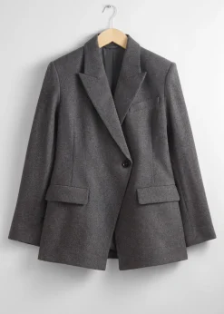 Montert Asymmetrisk Ullblazer
