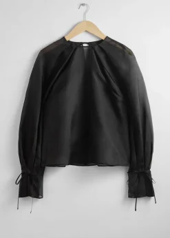 Organza Bluse I Gjennomsiktig Silke