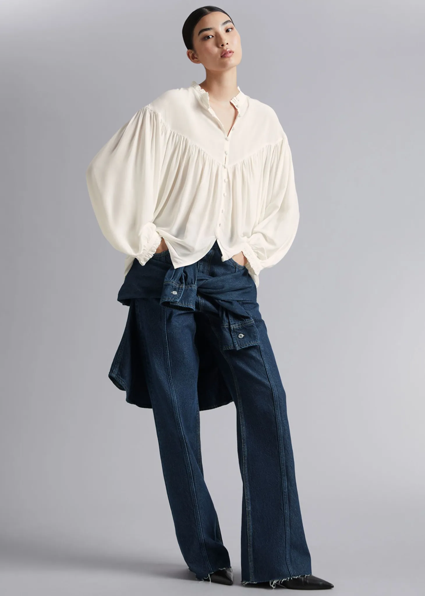 Oversized Frillbluse