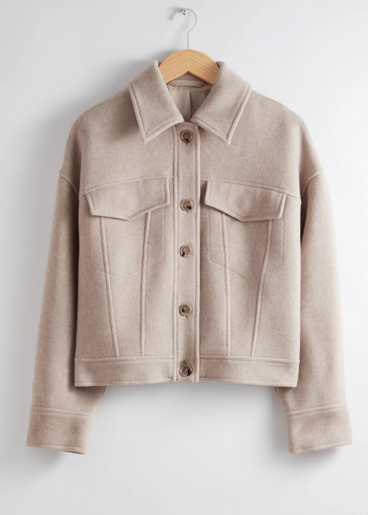 Oversized Jakke I Ullblanding