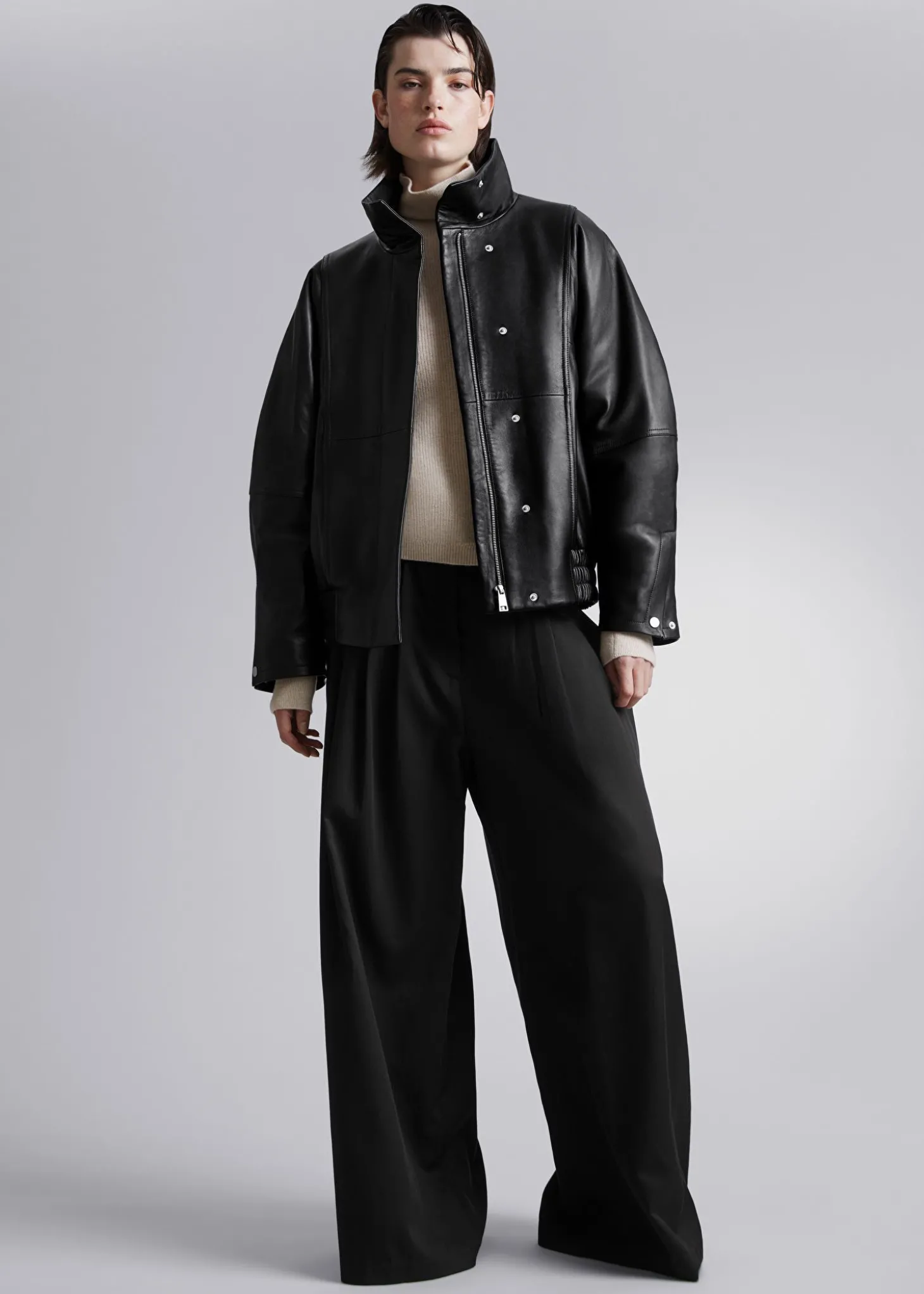 Oversized Skinnjakke