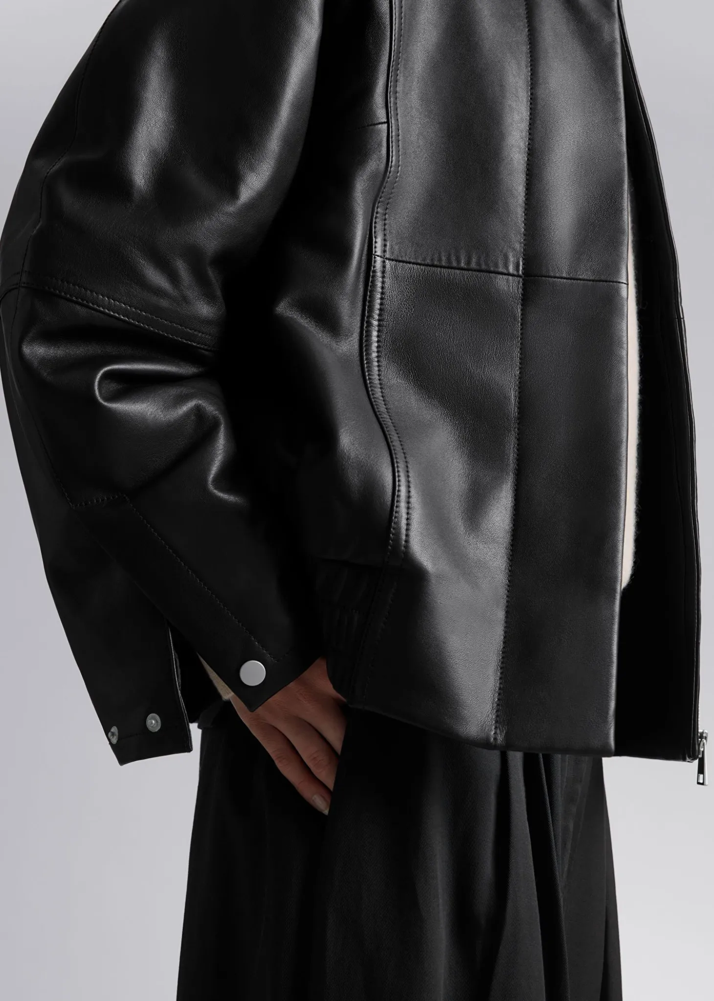 Oversized Skinnjakke