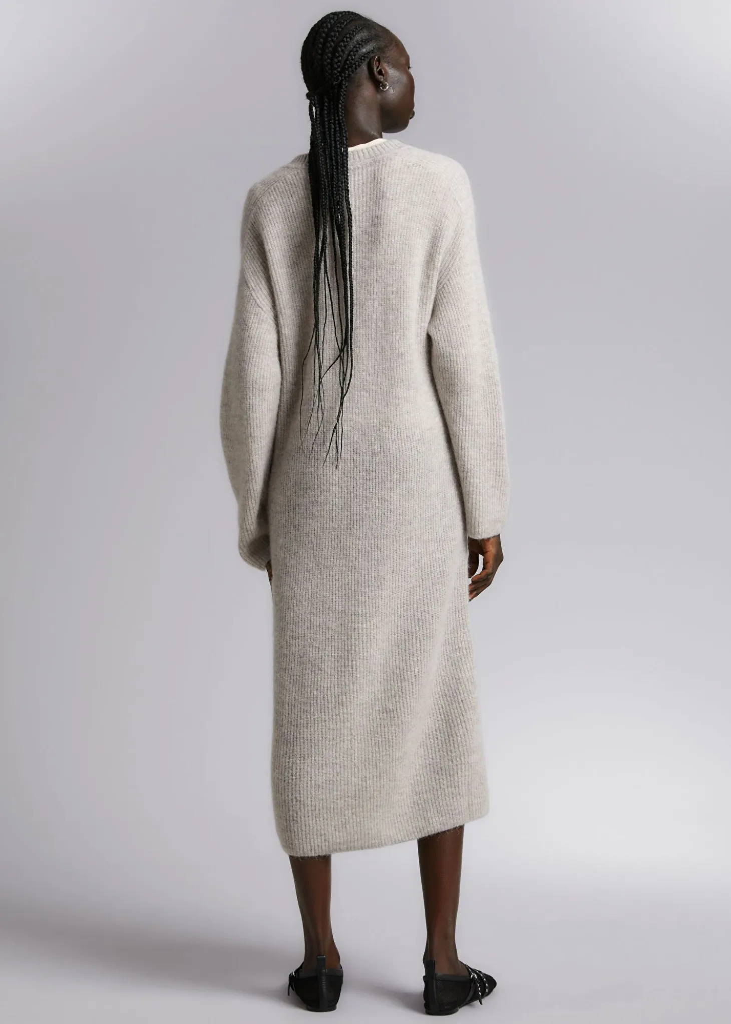 Oversized Strikket Midikjole