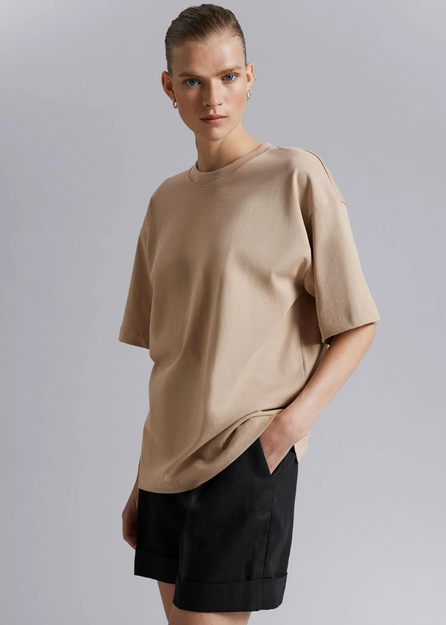 Oversized T-Skjørte I Bomullsjersey