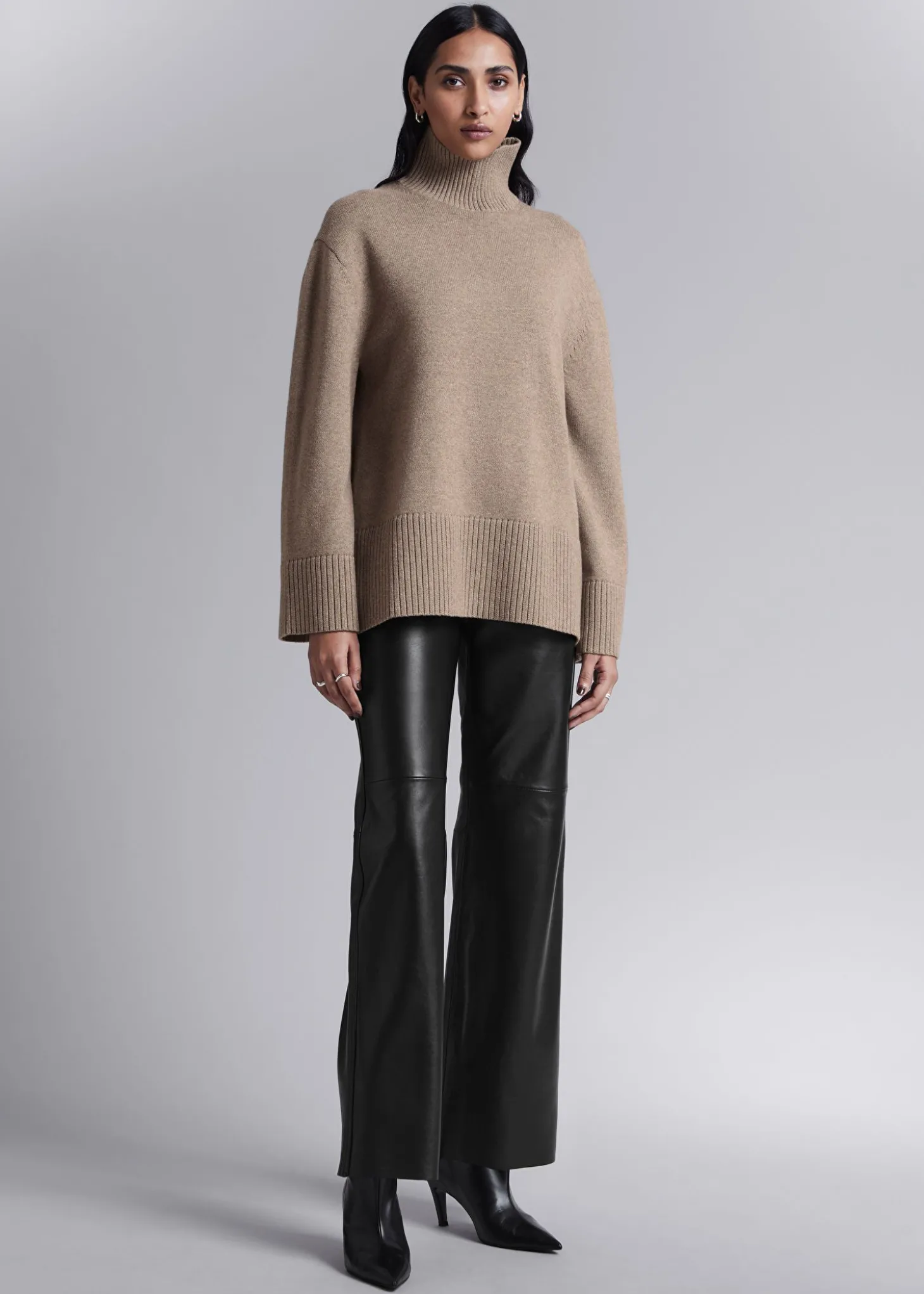 Oversized Turtleneck Merino Genser