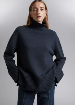 Oversized Turtleneck Merino Genser