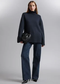 Oversized Turtleneck Merino Genser