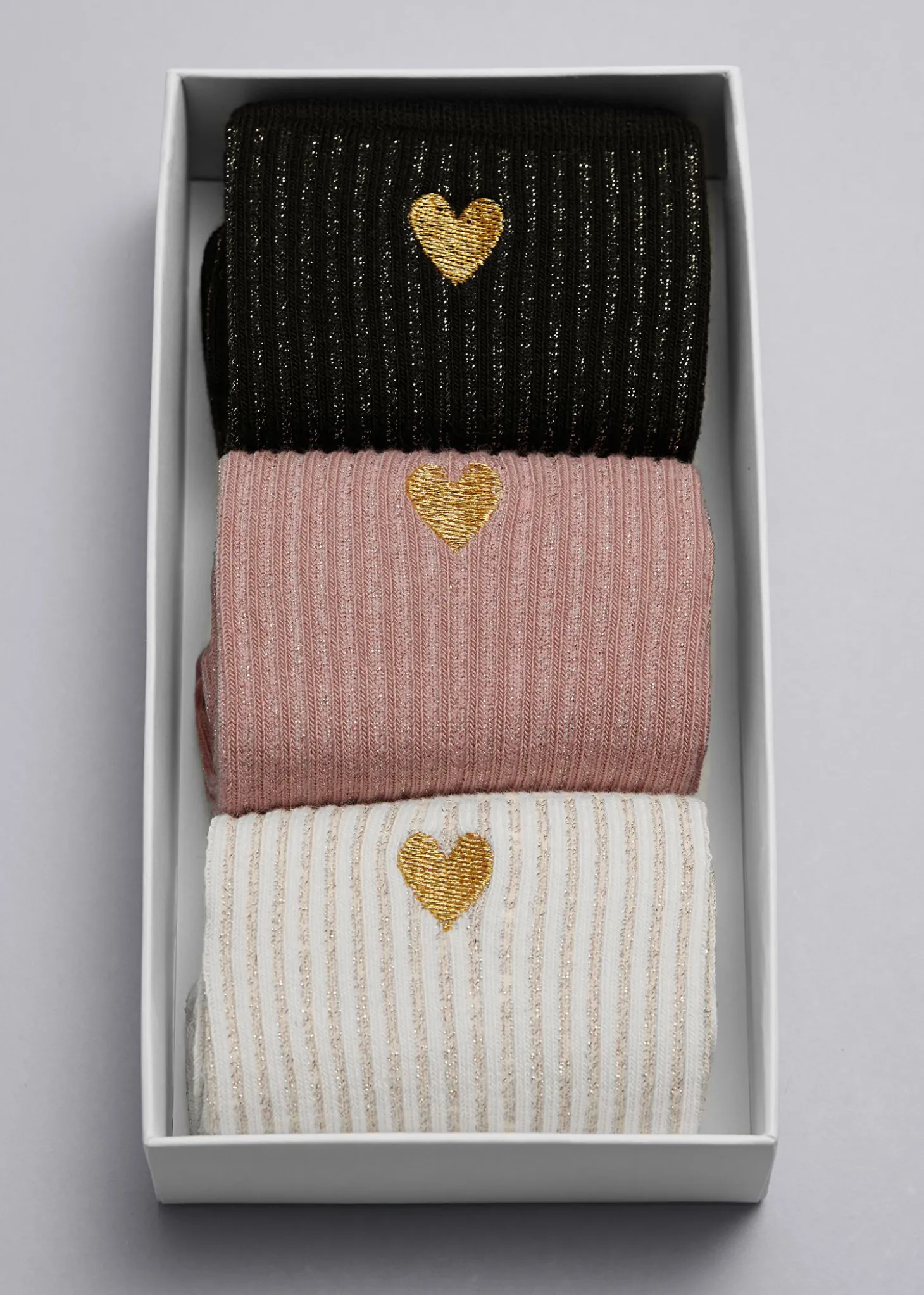 3-Pack Hjertesokker Gavesett