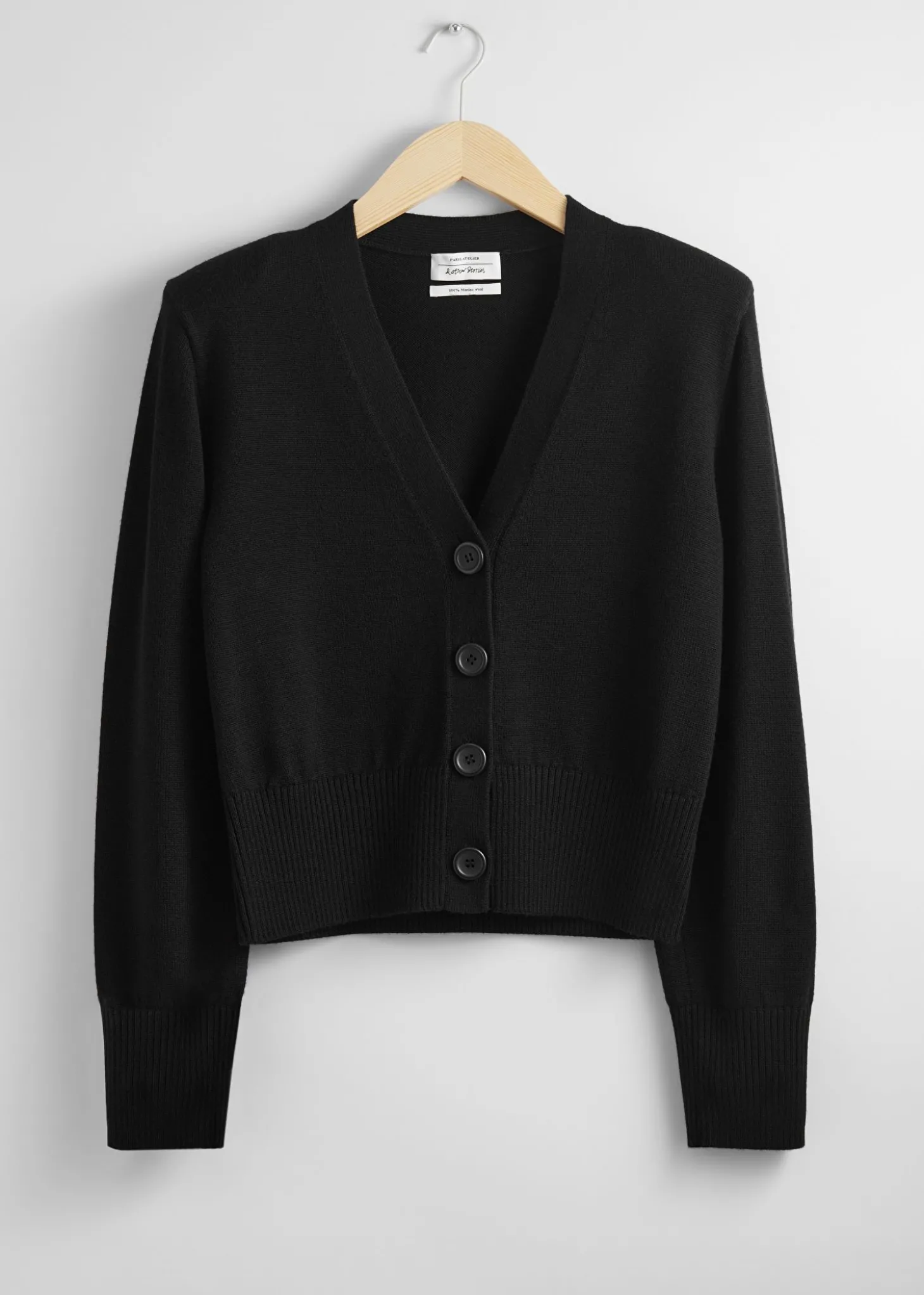 Polstret Skulder Merino Cardigan