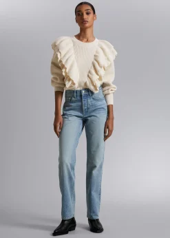 Rett Frynsete Jeans