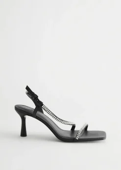 Rhinestone-Sandaler Med Reimhael