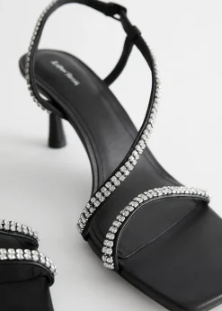 Rhinestone-Sandaler Med Reimhael