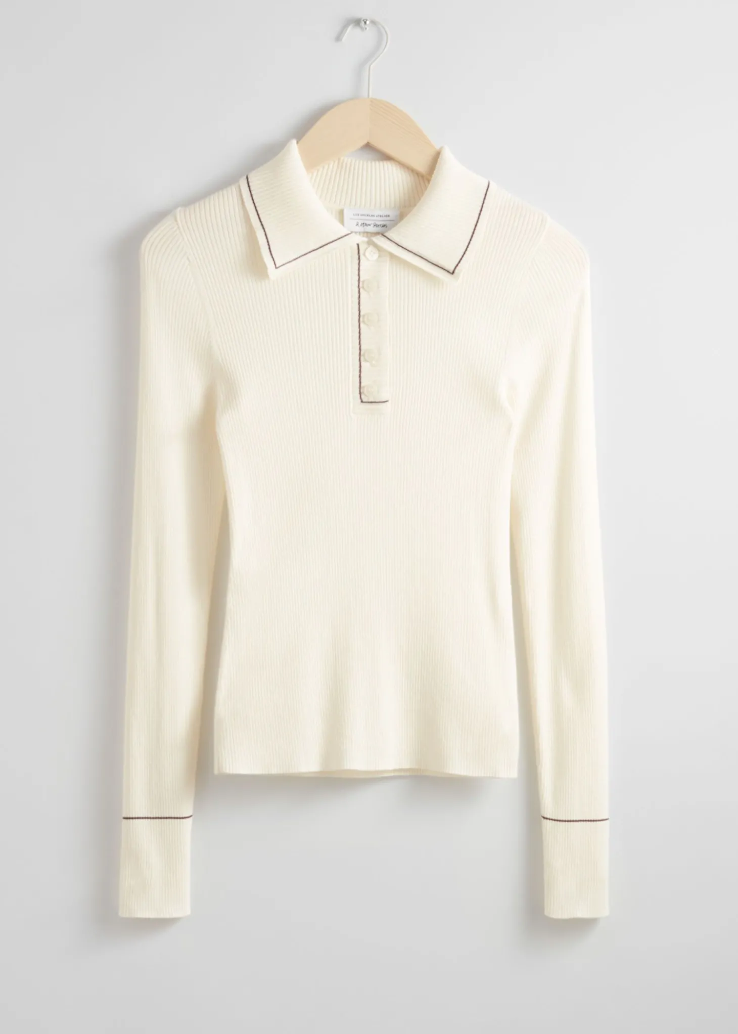 Ribbestrikket Topp Med Polokrage