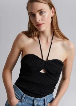 Ribbet Halterneck Bustier Topp