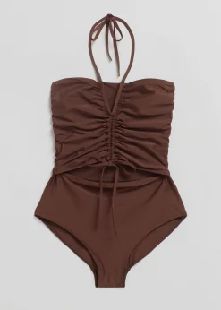 Ruched Bandeau Badedrakt