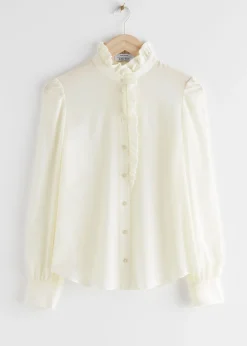 Ruffled Mulberry Silk Bluse