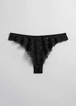 Scalloped Blonde Tanga