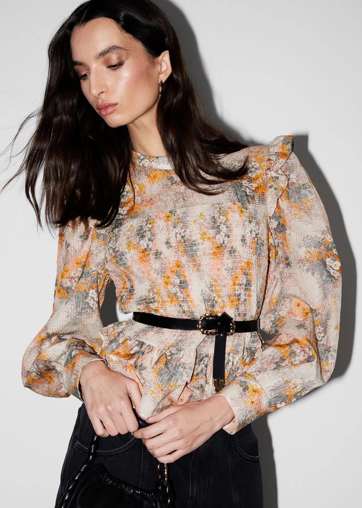 Smocked Frill Bluse