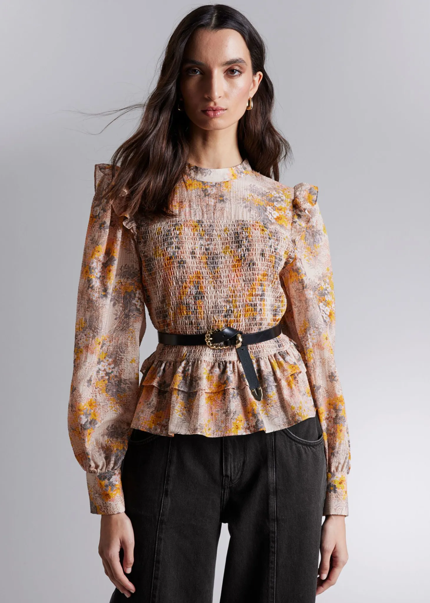 Smocked Frill Bluse