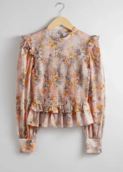 Smocked Frill Bluse
