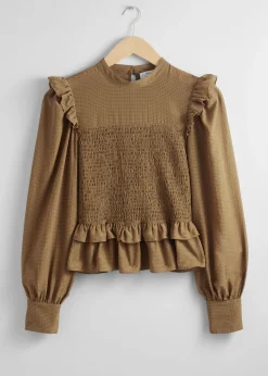 Smocked Frill Bluse