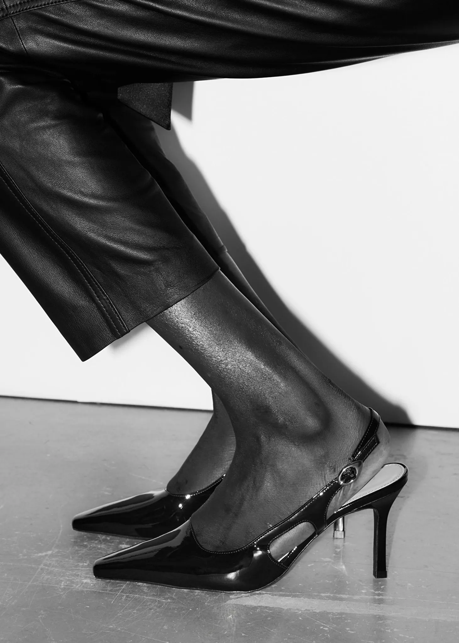 Spiss Slingback Skinn Muldyr