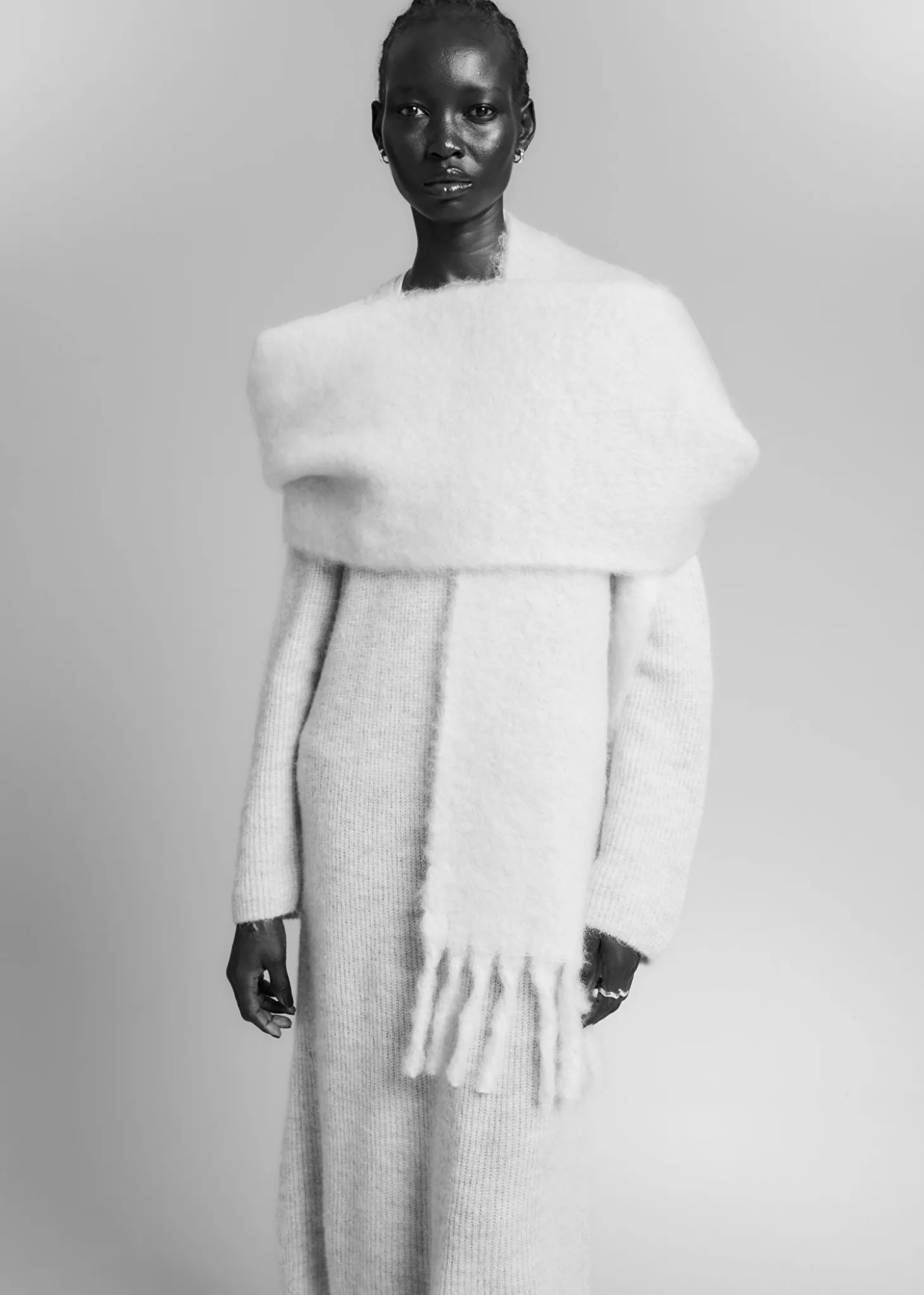 Stort Mohair-Blend Skjerf