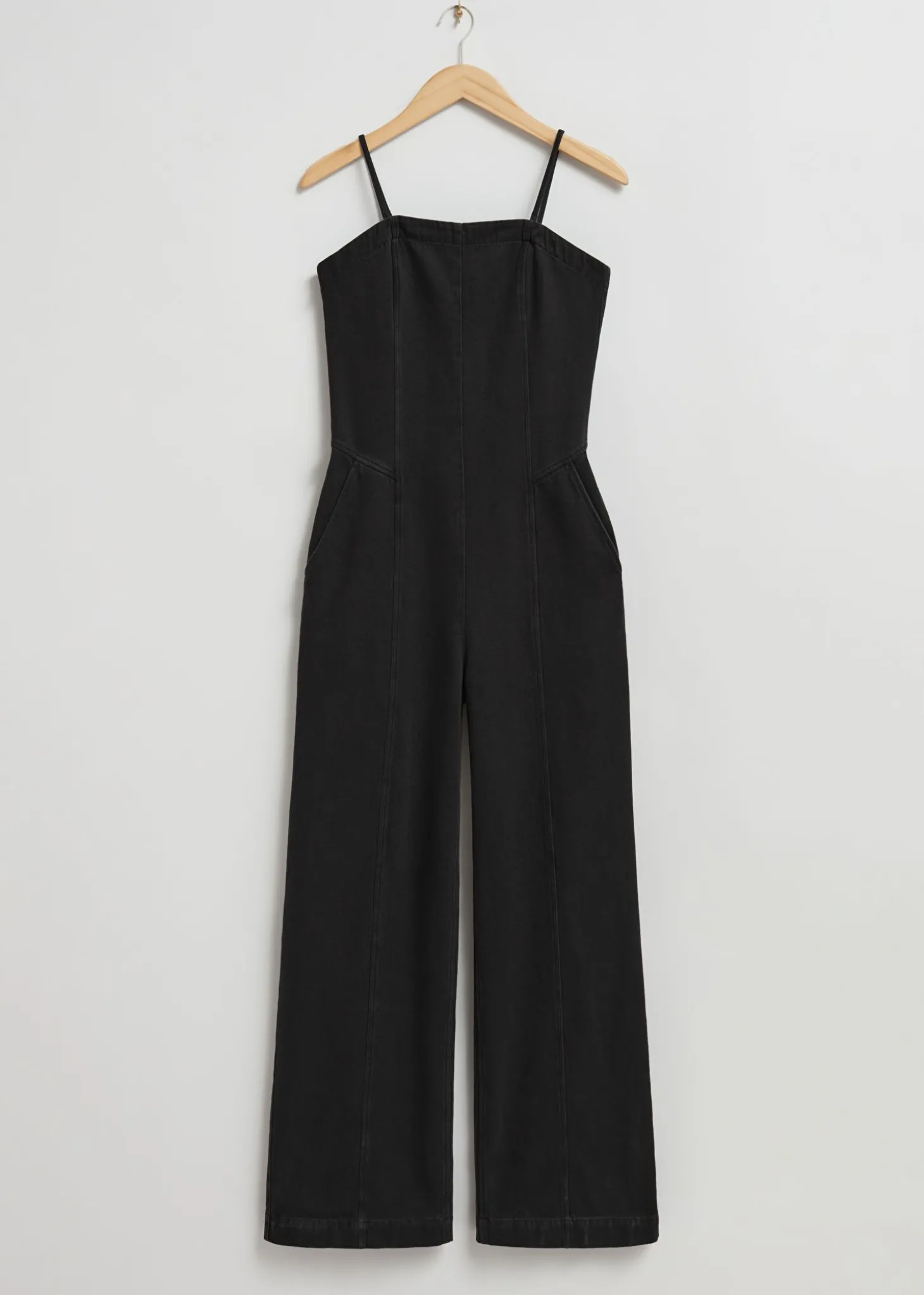 Strappy Denim Jumpsuit