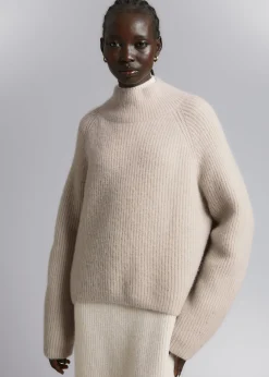 Strikket Mock Neck Jumper