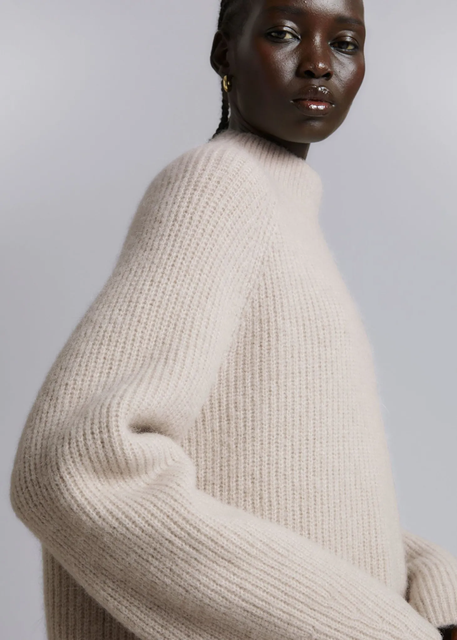 Strikket Mock Neck Jumper