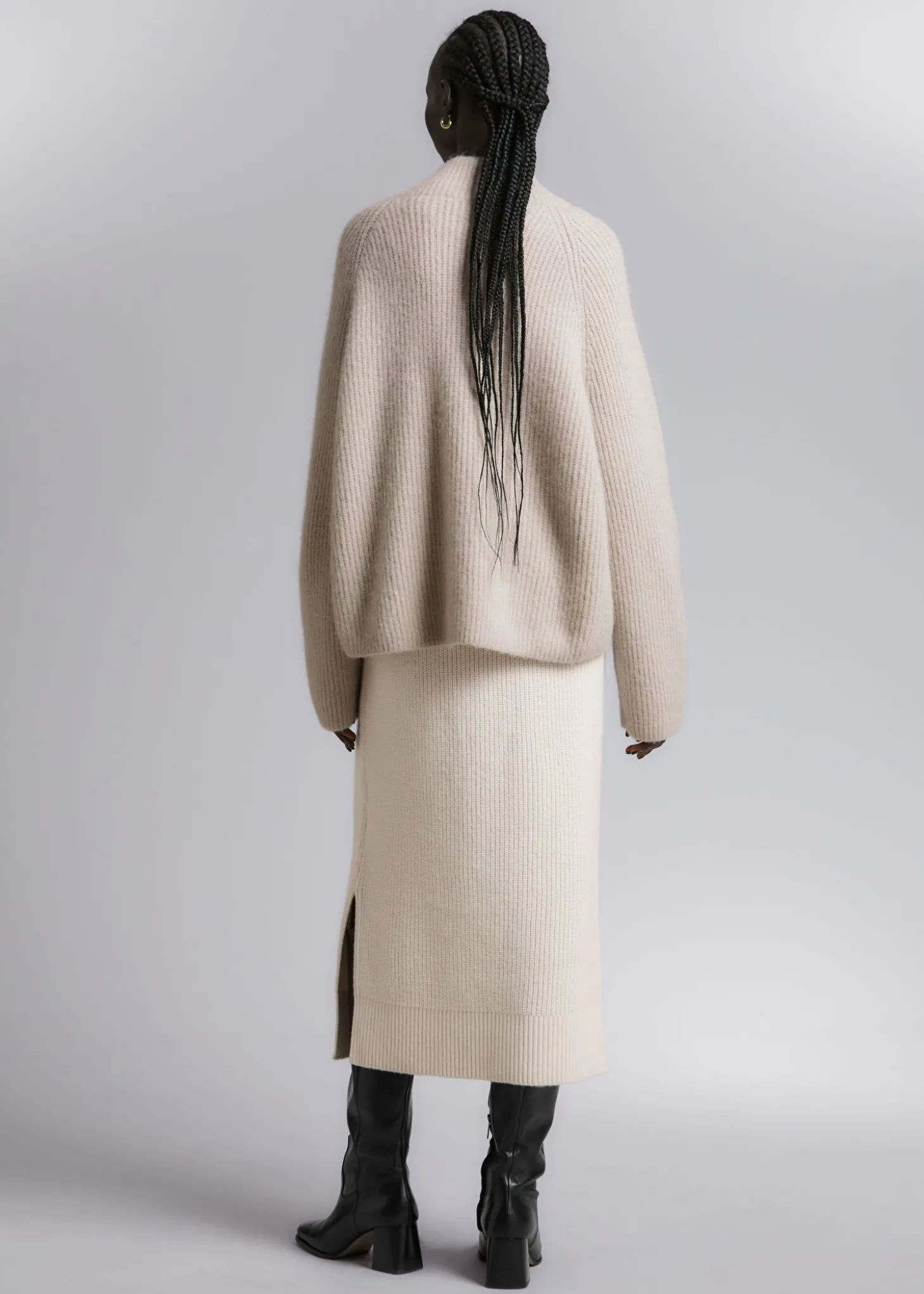 Strikket Mock Neck Jumper