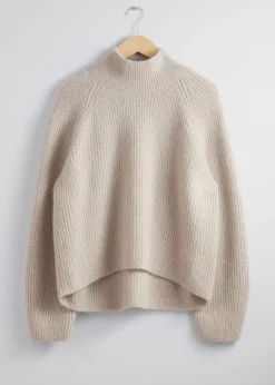 Strikket Mock Neck Jumper
