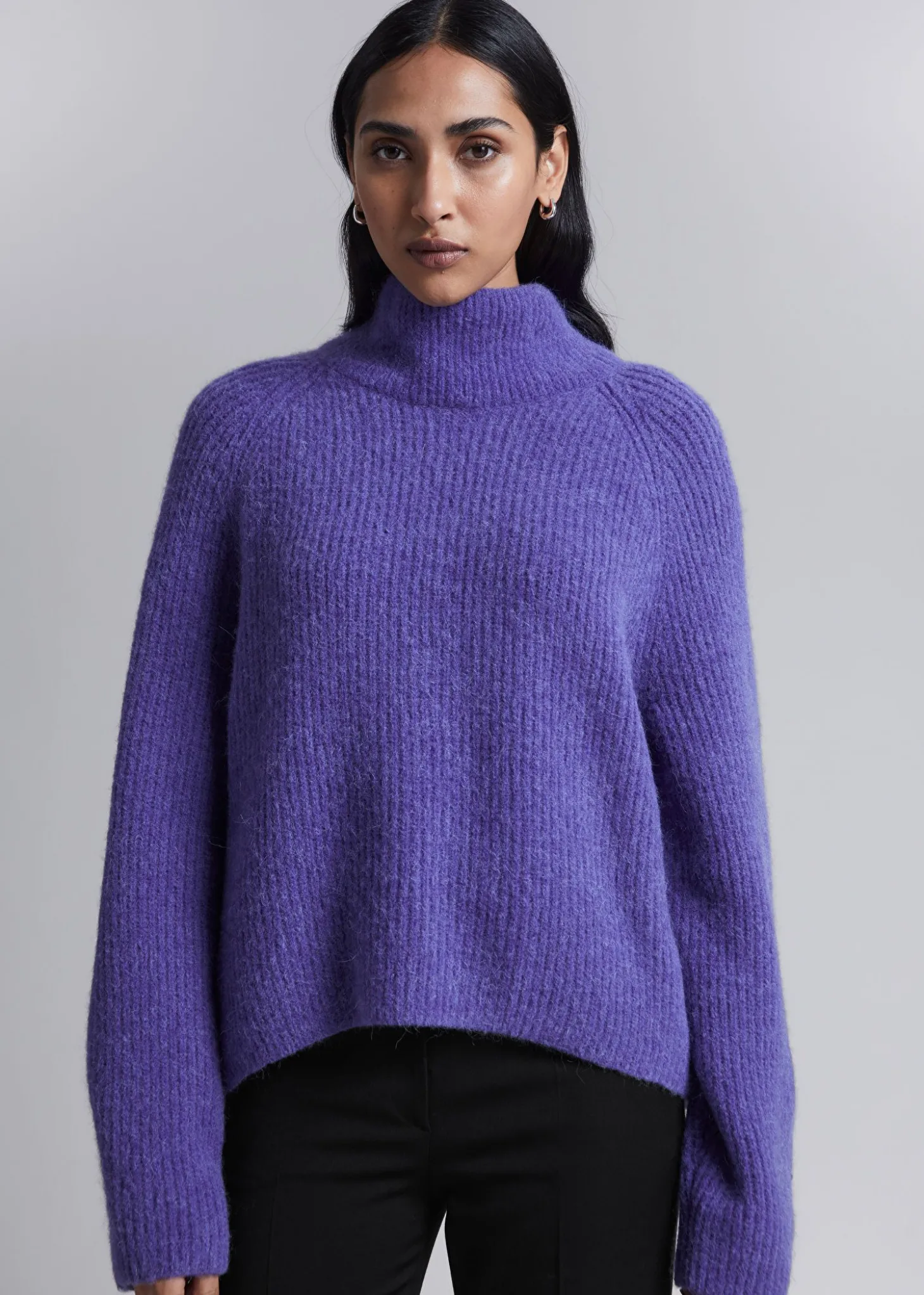 Strikket Mock Neck Jumper
