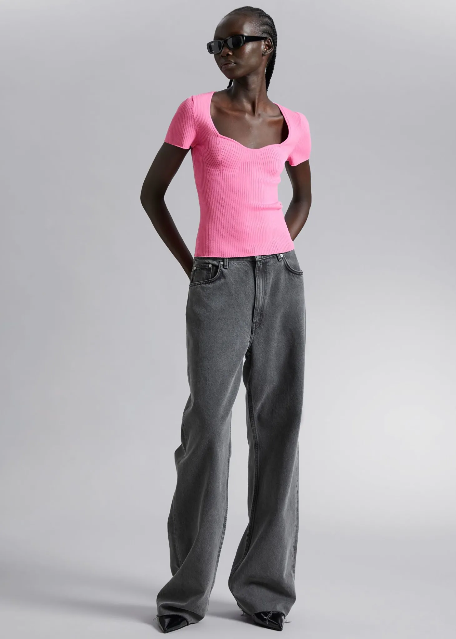 Strikket Sweetheart Neck Topp