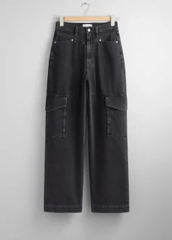 Tapered Cargo-Pocket Jeans