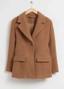 Topstitch Detail Mohair-Blend Blazer