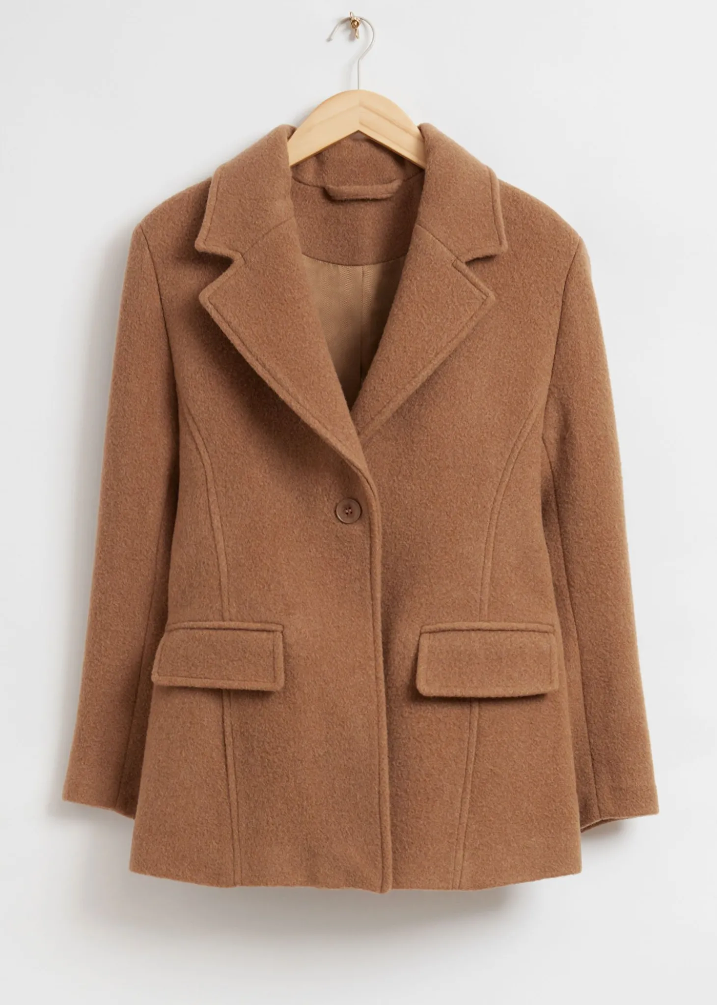 Topstitch Detail Mohair-Blend Blazer