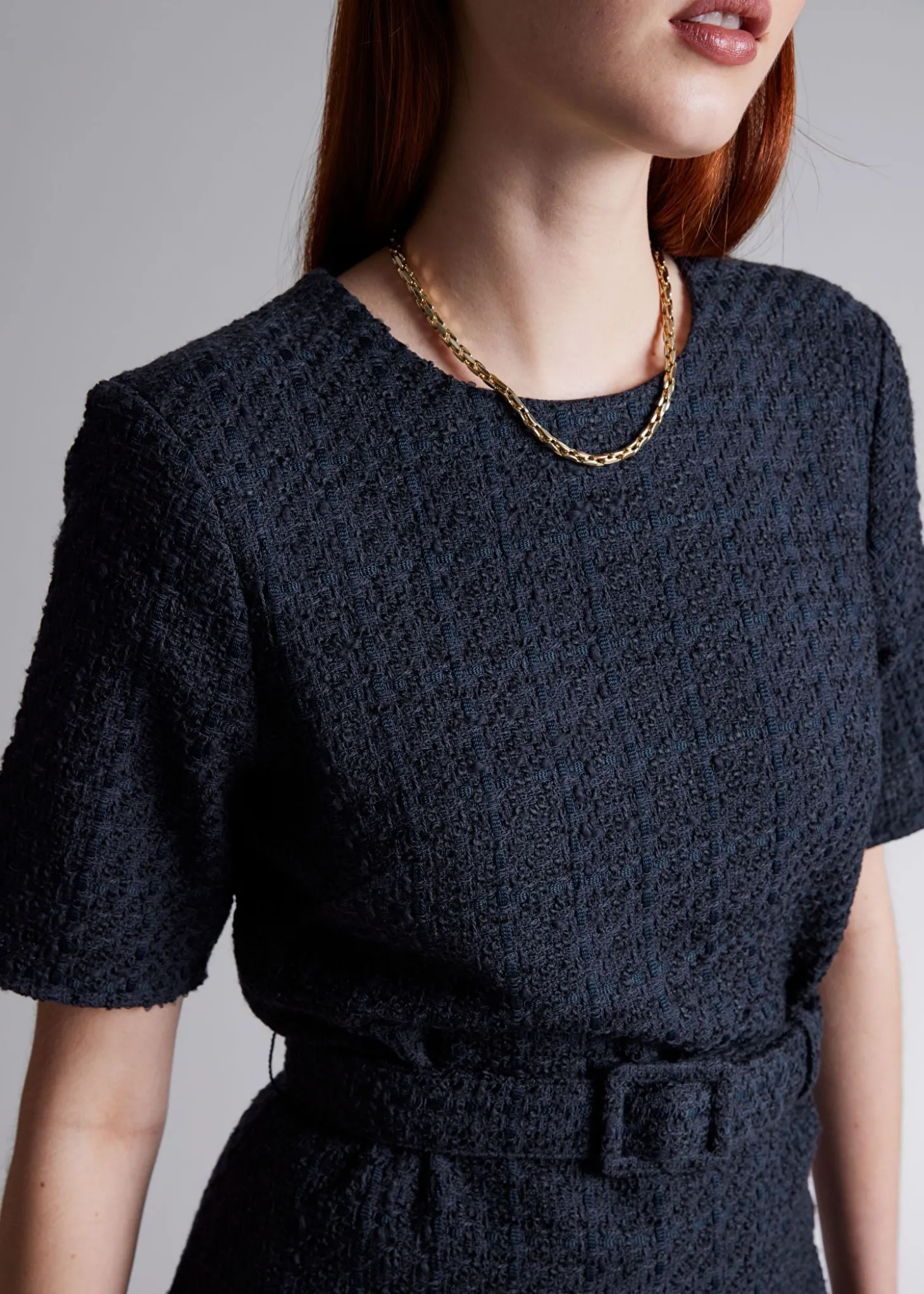 Tweed Belted Mini Kjole