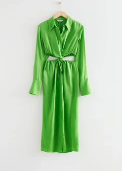 Twist-Front Midi-Kjole