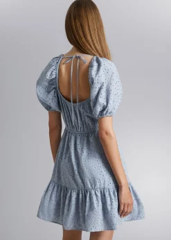 Voluminos Broderie Anglaise Minikjole